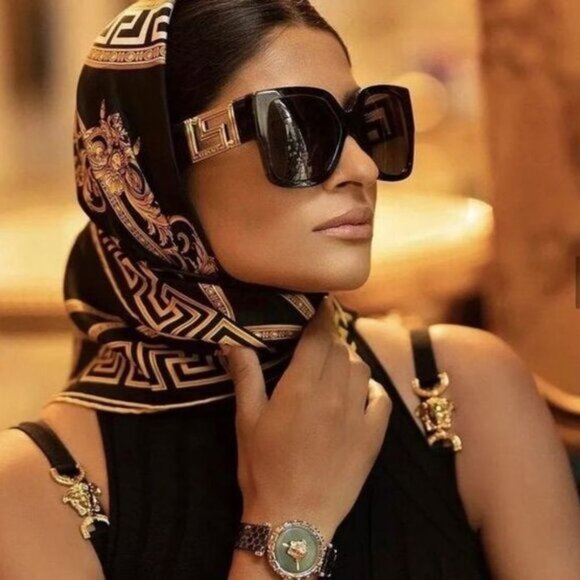 Versace VE4402 GB1/87 Square Sunglasses – Black/Dark Grey - Picture 4 of 11